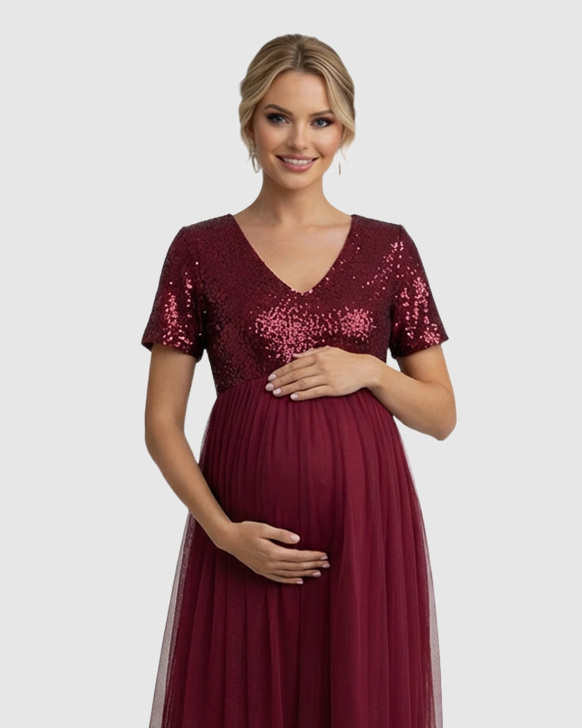 Sequin Bodice Glamorous Maternity Maxi Dress