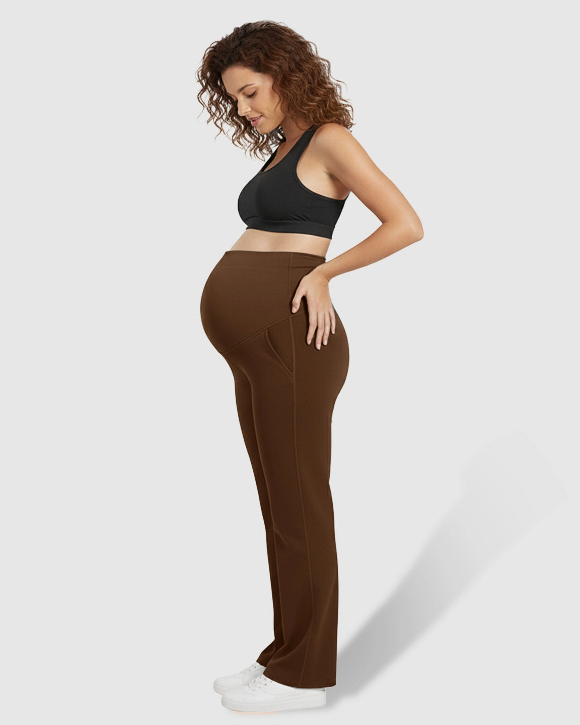 High Elastic Straight Leg Maternity Yoga Pants