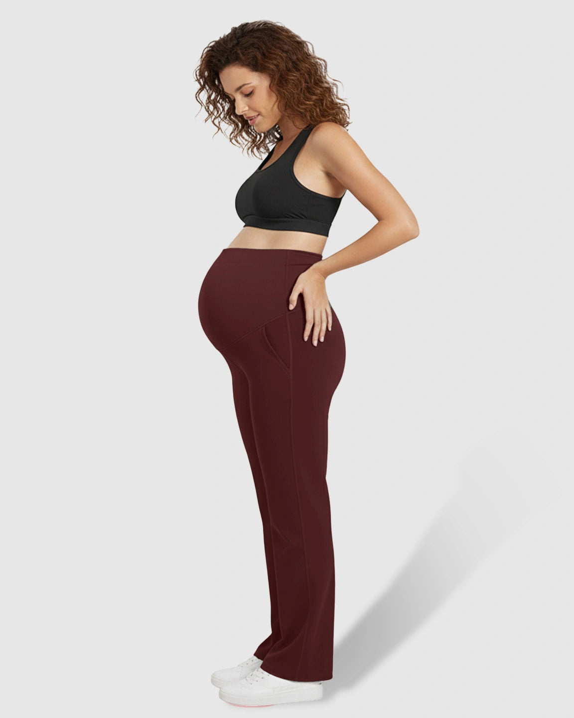 High Elastic Straight Leg Maternity Yoga Pants