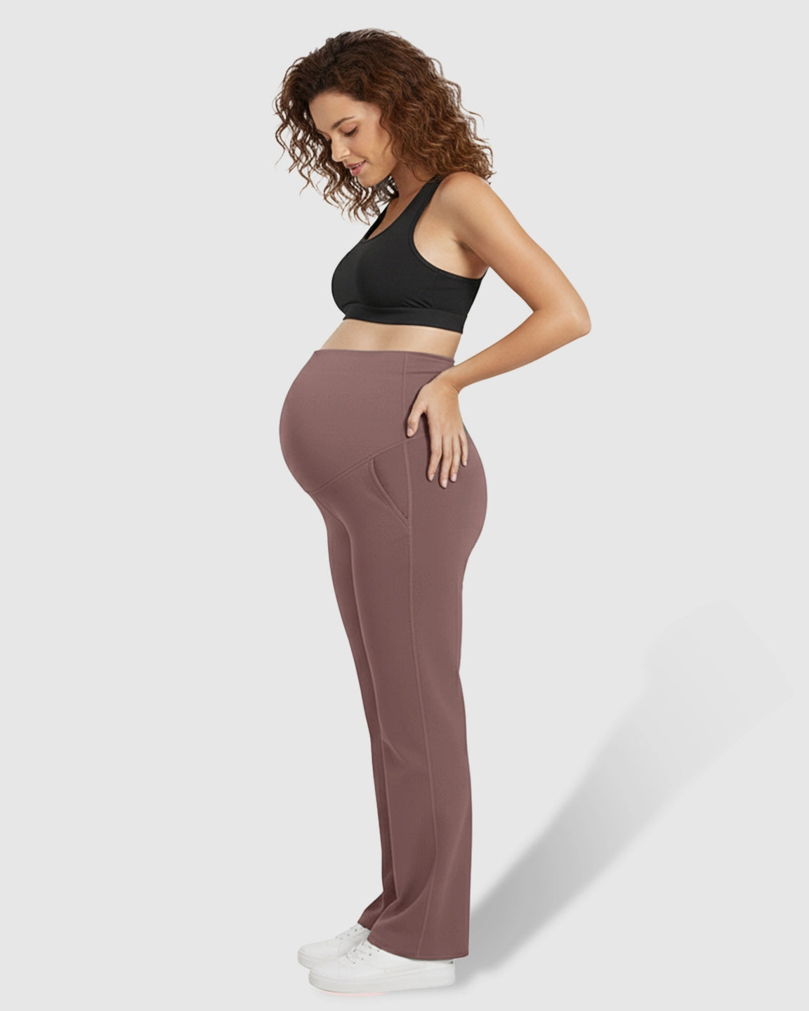 High Elastic Straight Leg Maternity Yoga Pants