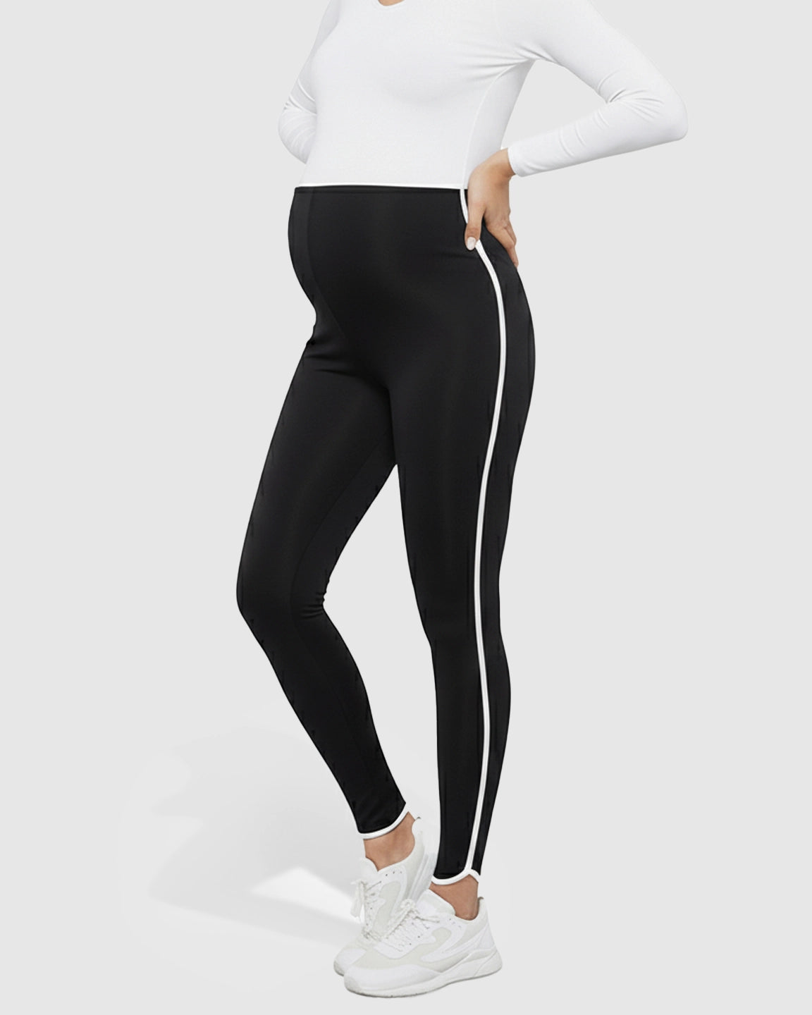 Shaping Side-Stripe Maternity Leggings
