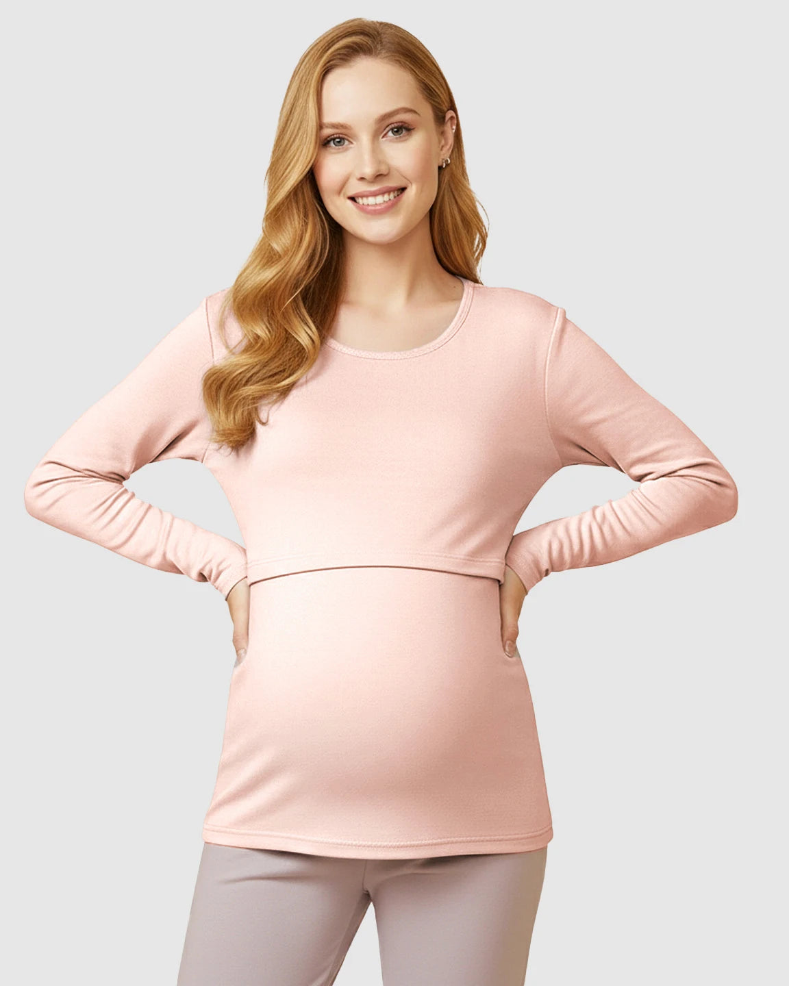 Nursing Access Long Sleeve Thermal Underwear Set
