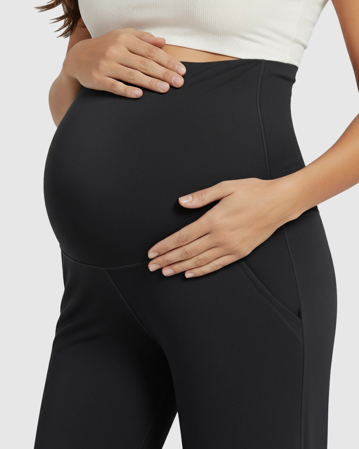 Soft Stretch High-Rise Wide-Leg Maternity Pants