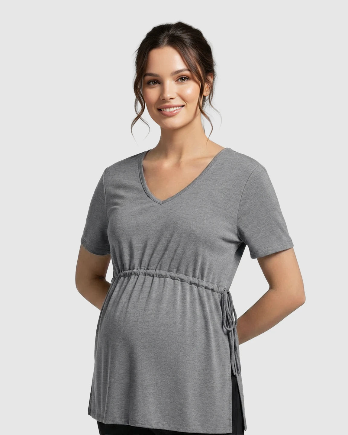 Elastic-Waist Babydoll Maternity Top