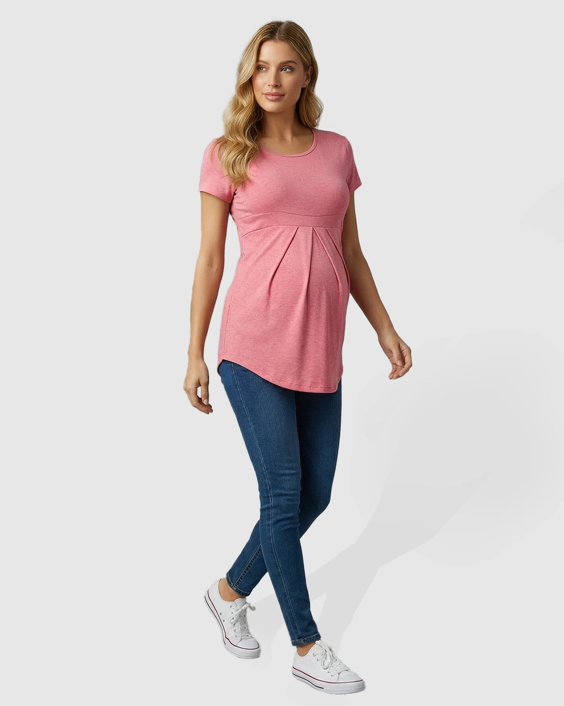 Gathered Empire Waist Elegant Maternity Top