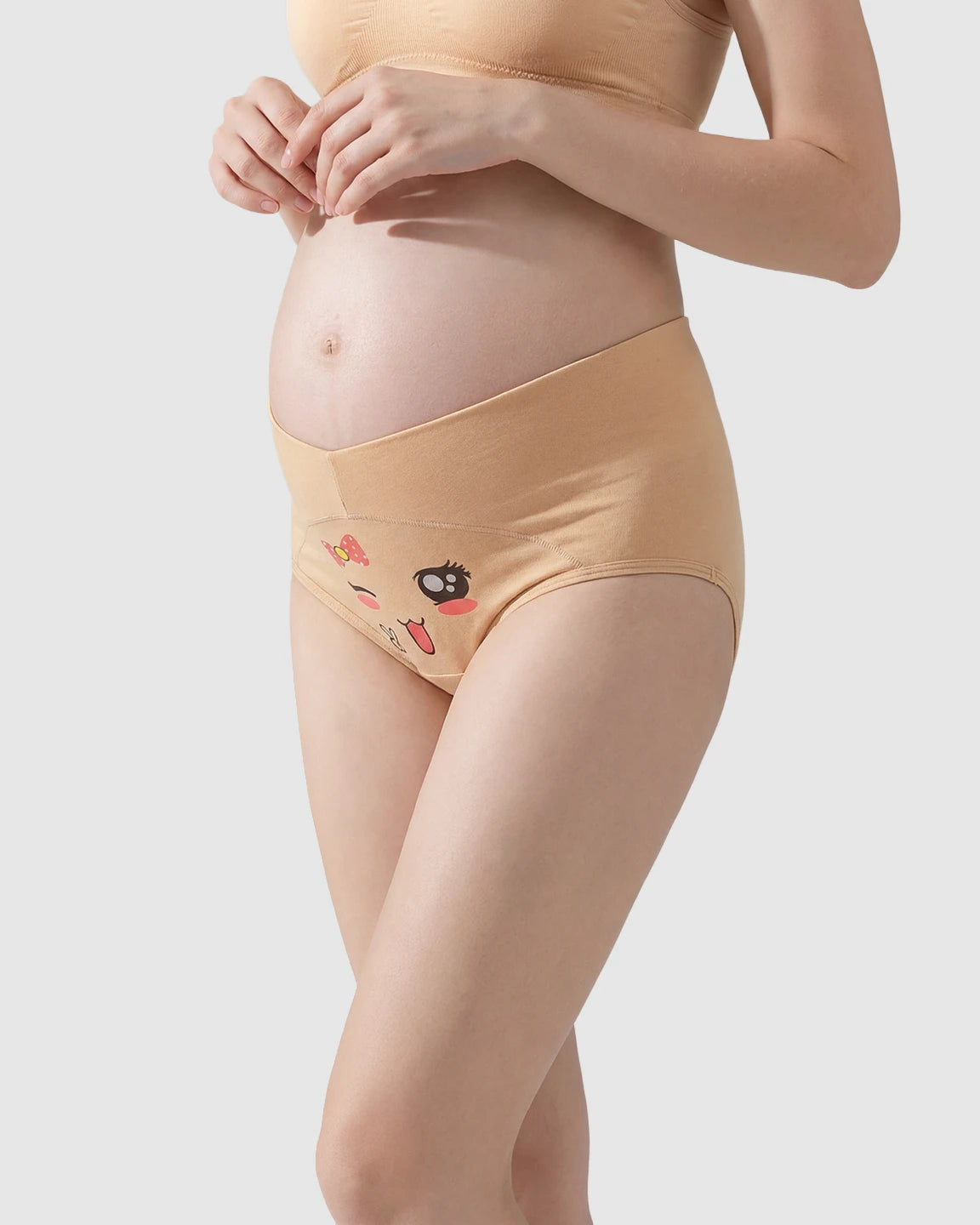 Mid-Waist Abdomen-Support Maternity Panties