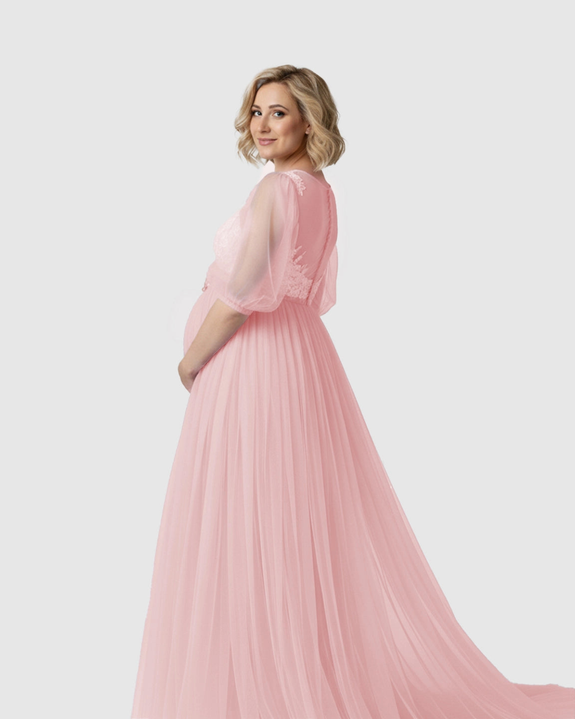 Tulle Lace Swing Trail Maternity Photoshoot Dress