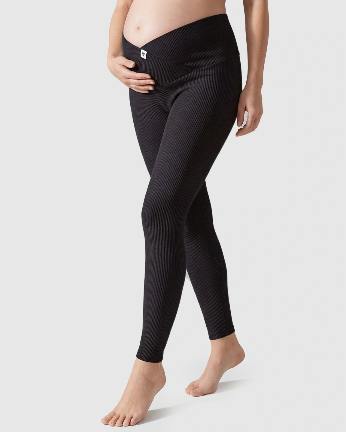 Crossover Waist Slim Fit Maternity Leggings