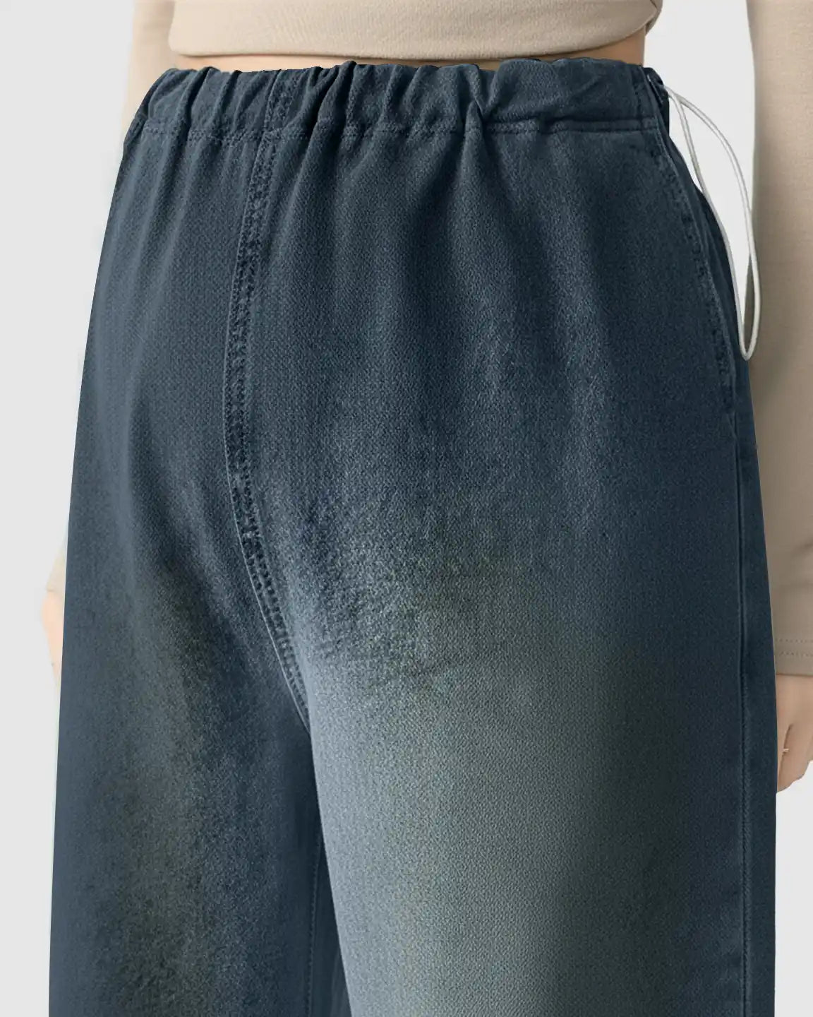 Adjustable Waist Wide-Leg Maternity Denim Pants