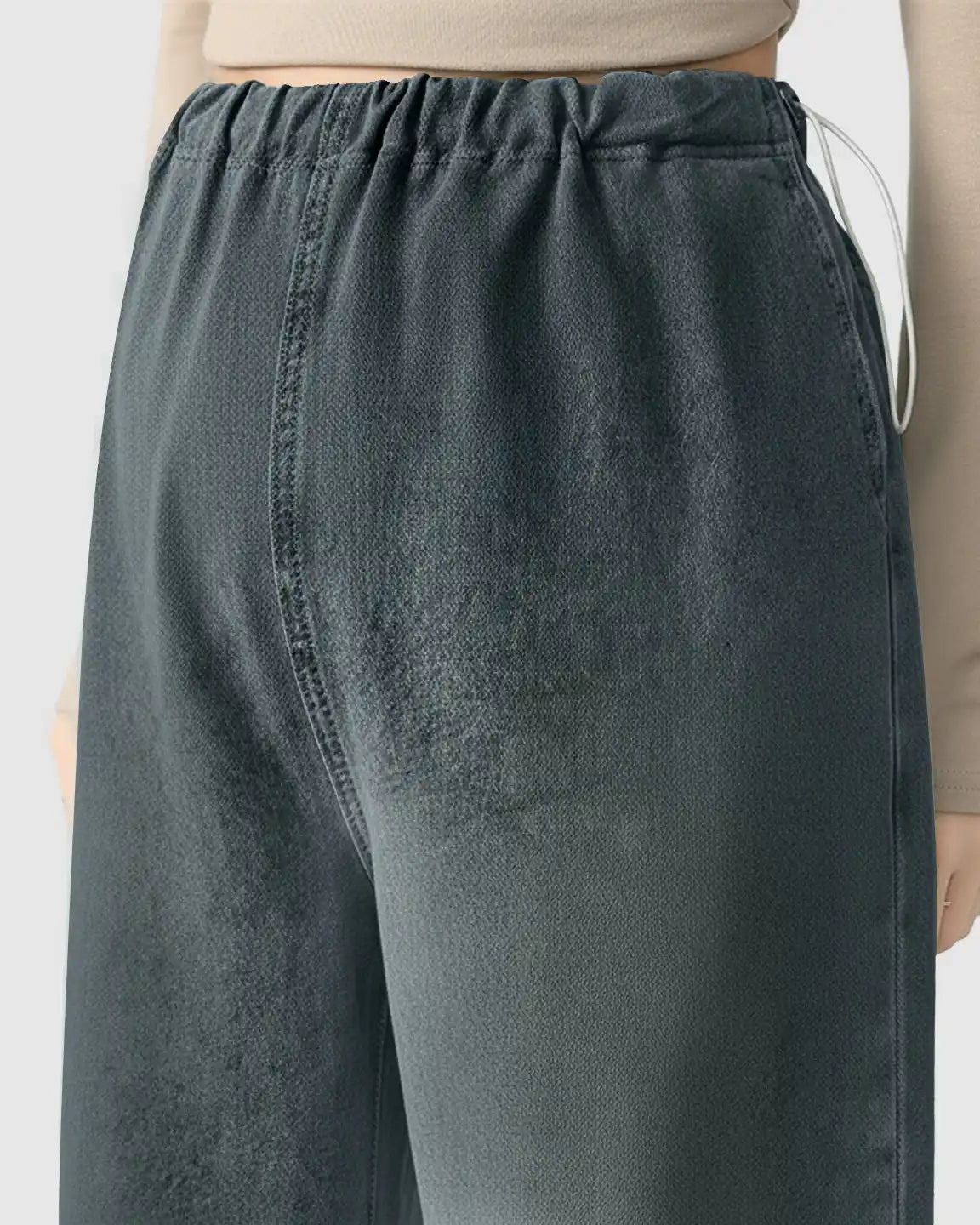 Adjustable Waist Wide-Leg Maternity Denim Pants