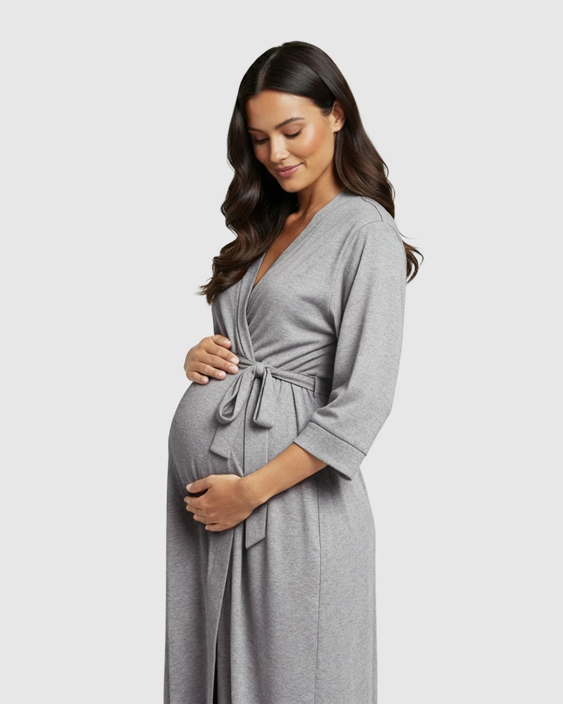 Mid-Length Classic Kimono Maternity & Postpartum Robe