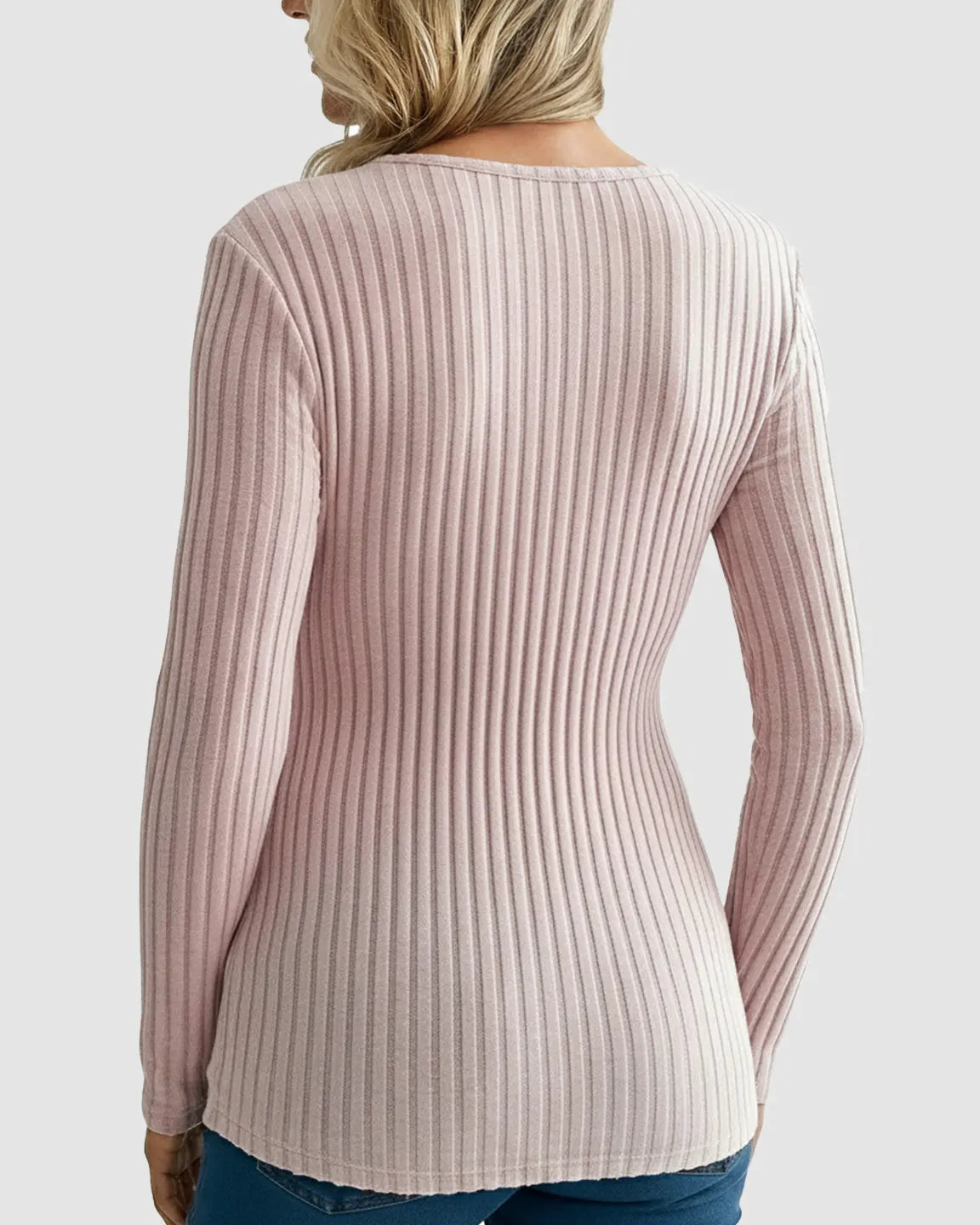Soft Ribbed Knit Belted Long Sleeve Maternity Top