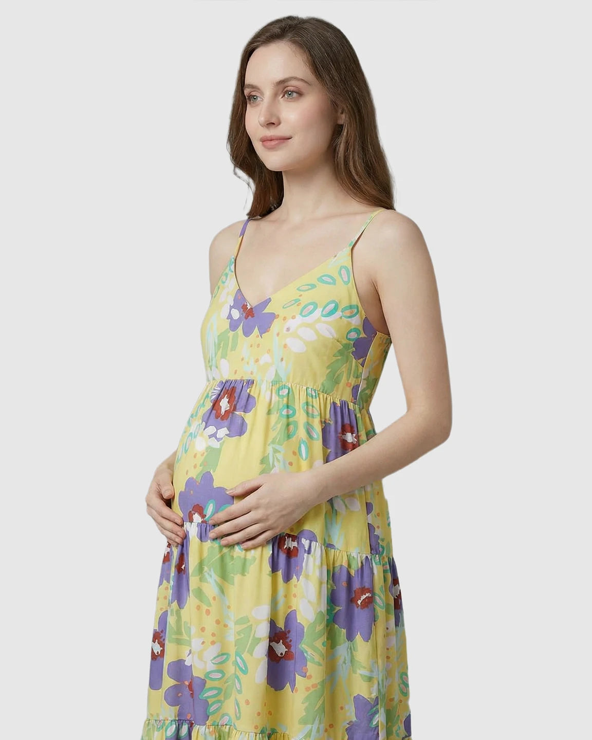 Sleeveless Floral Print Maternity Nightdress
