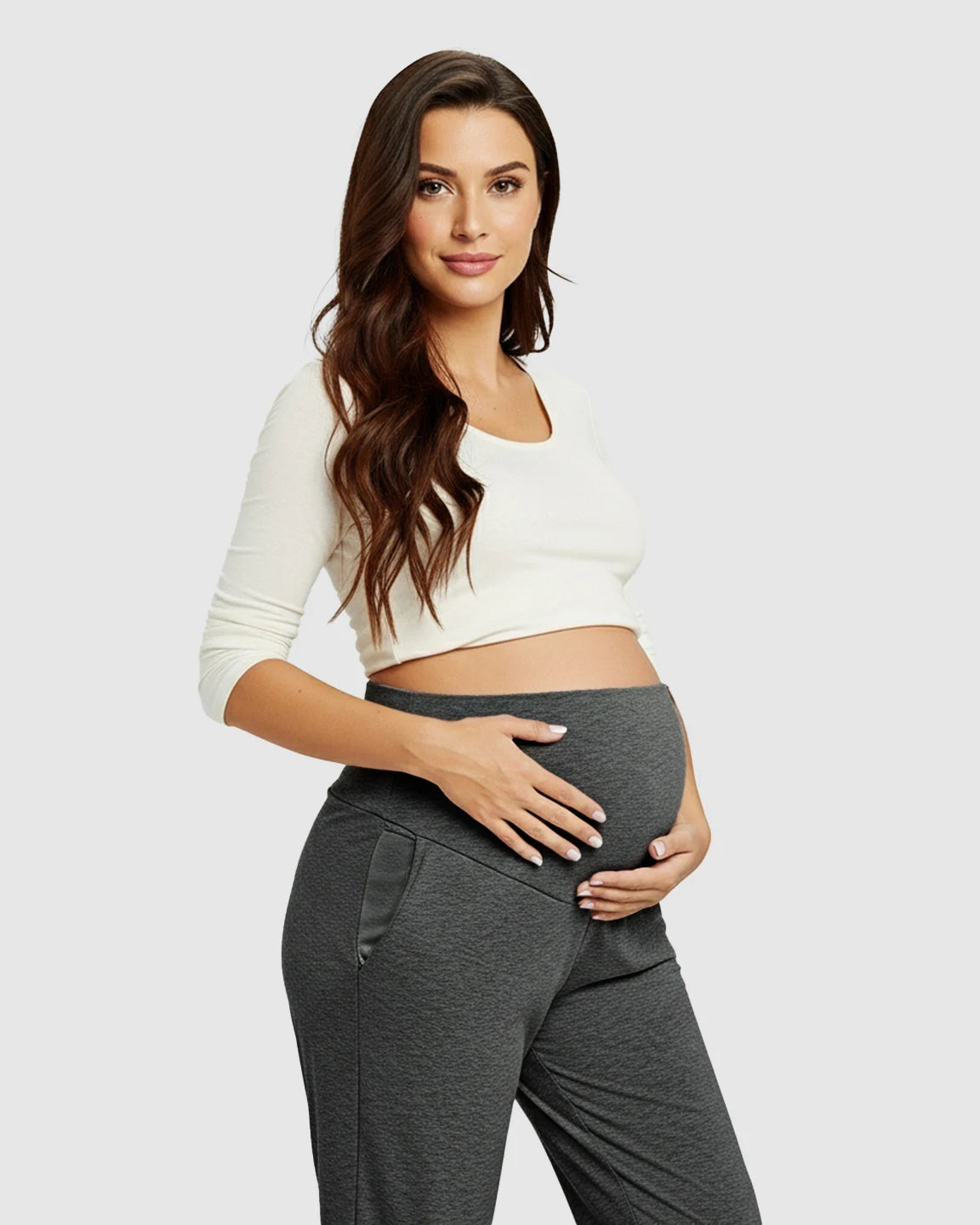 High-Waisted Maternity Capri Pants