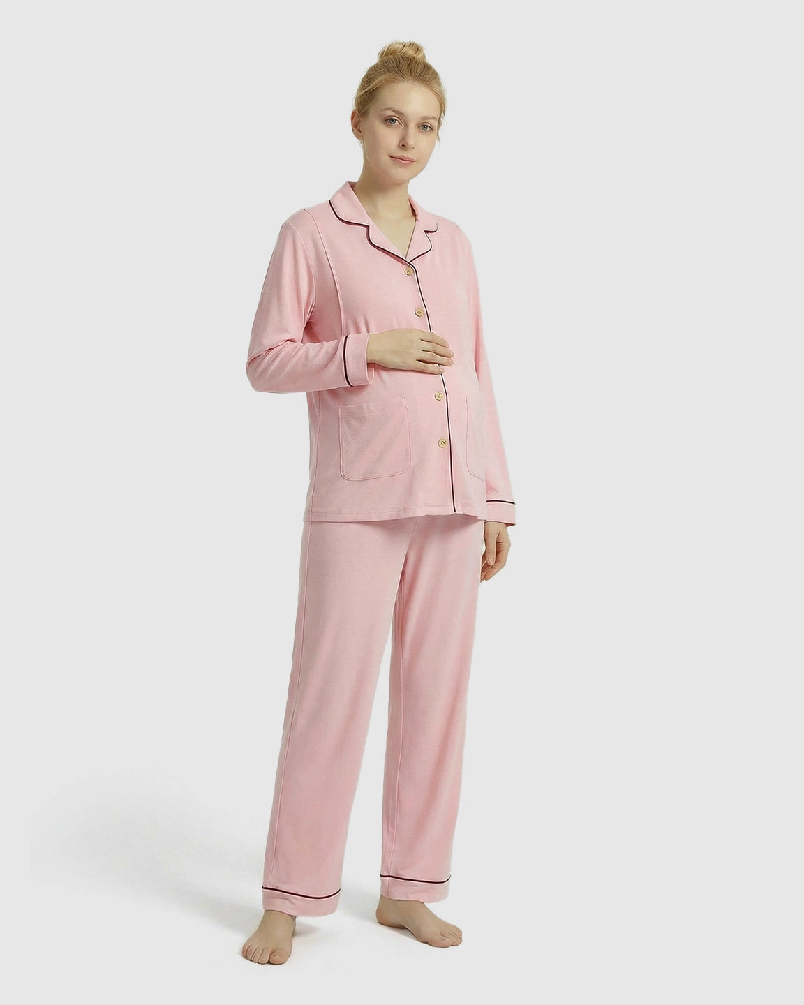 Notched Collar Relax Fit Maternity Loungewear Set