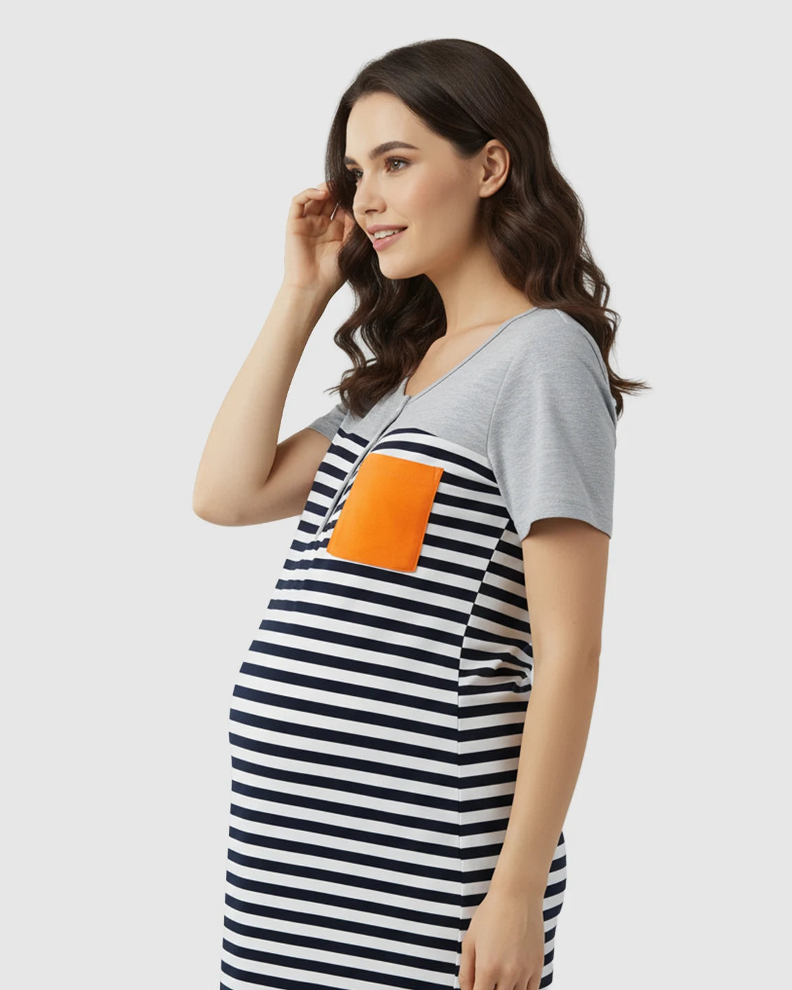 Nursing Access Relaxed-Fit Maternity Midi Dress