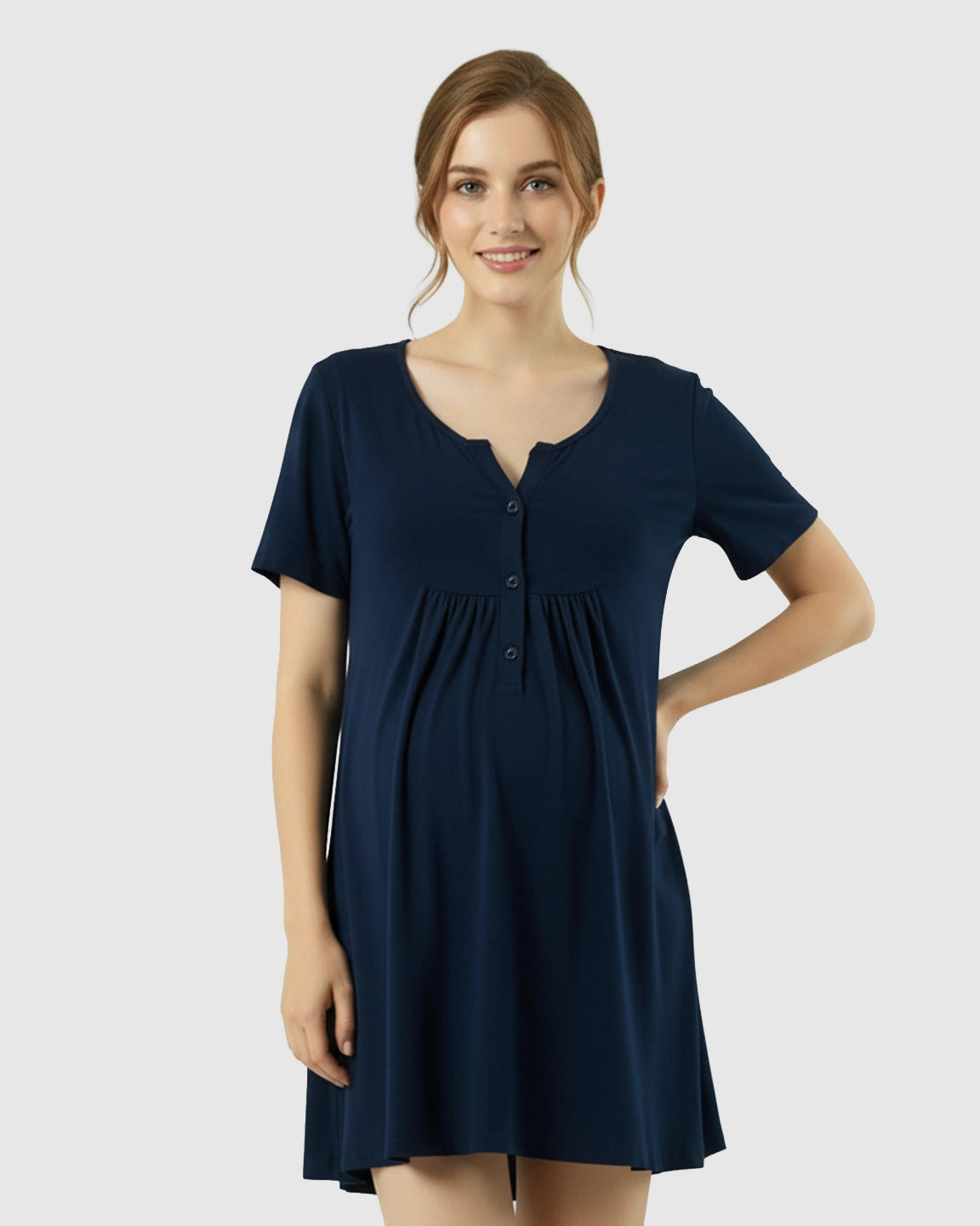 Relaxed-Fit A-Line Maternity Mini Dress