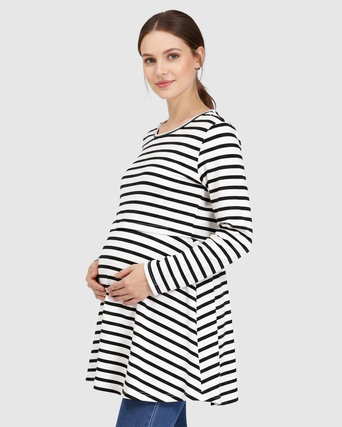 Long-Sleeve Relaxed Fit Maternity & Nursing Dress