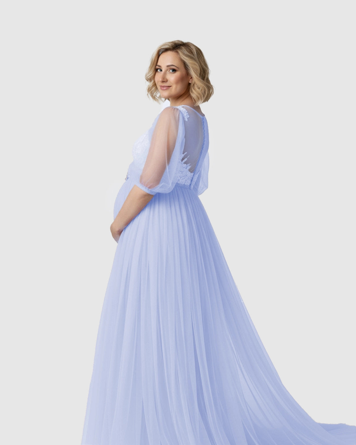 Tulle Lace Swing Trail Maternity Photoshoot Dress