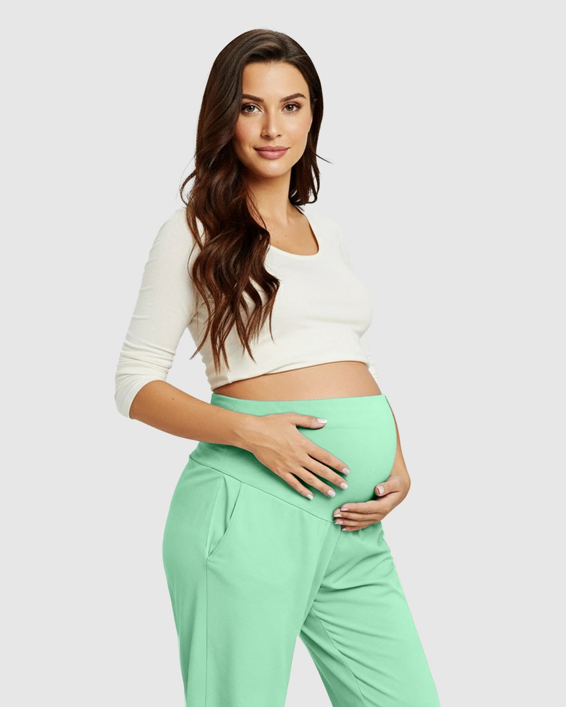 High-Waisted Maternity Capri Pants