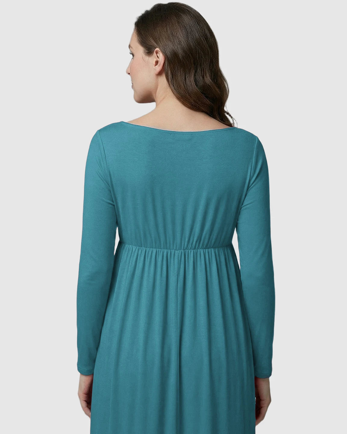 Long-Sleeve Full Train Maternity Maxi Dress