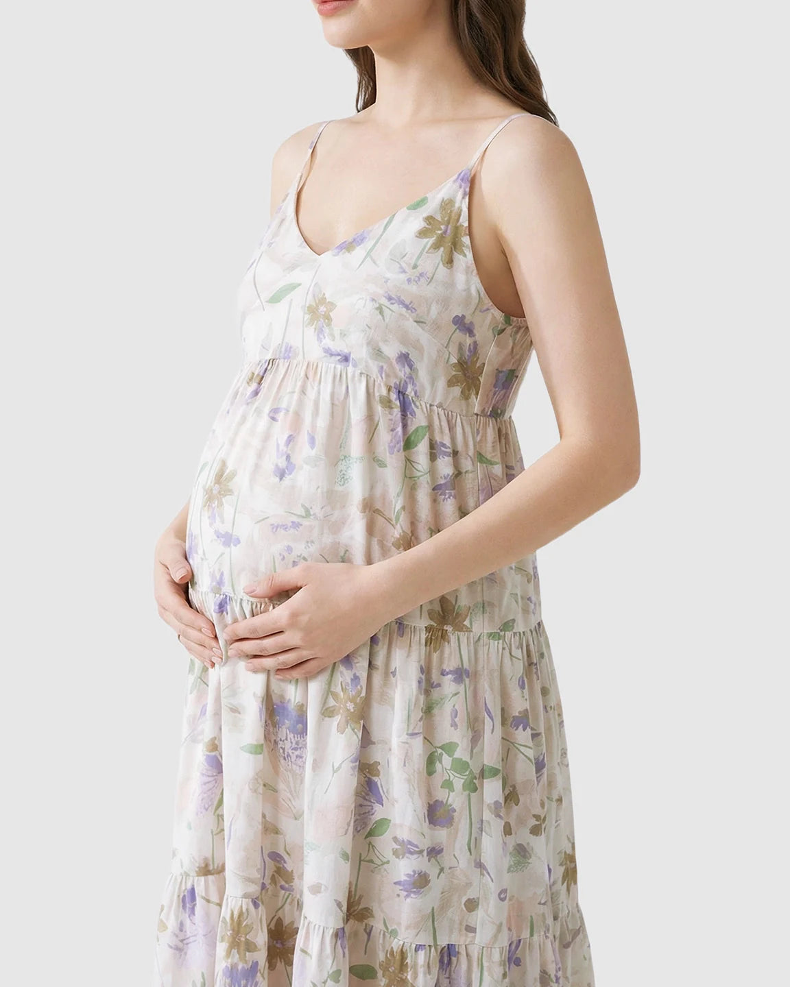 Thin Strapped Floral Maternity Nightdress