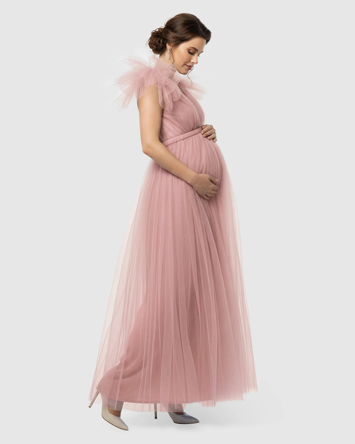 Dramatic Tulle Babydoll Maternity Photoshoot Dress