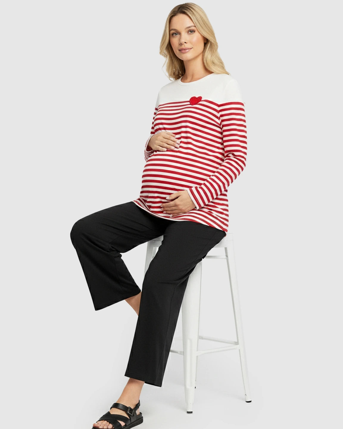 Striped Loose-Fit Maternity Top