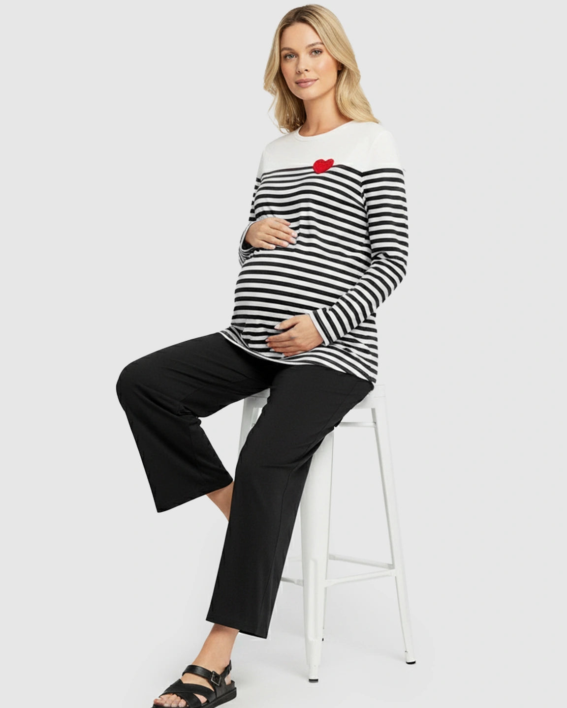 Striped Loose-Fit Maternity Top