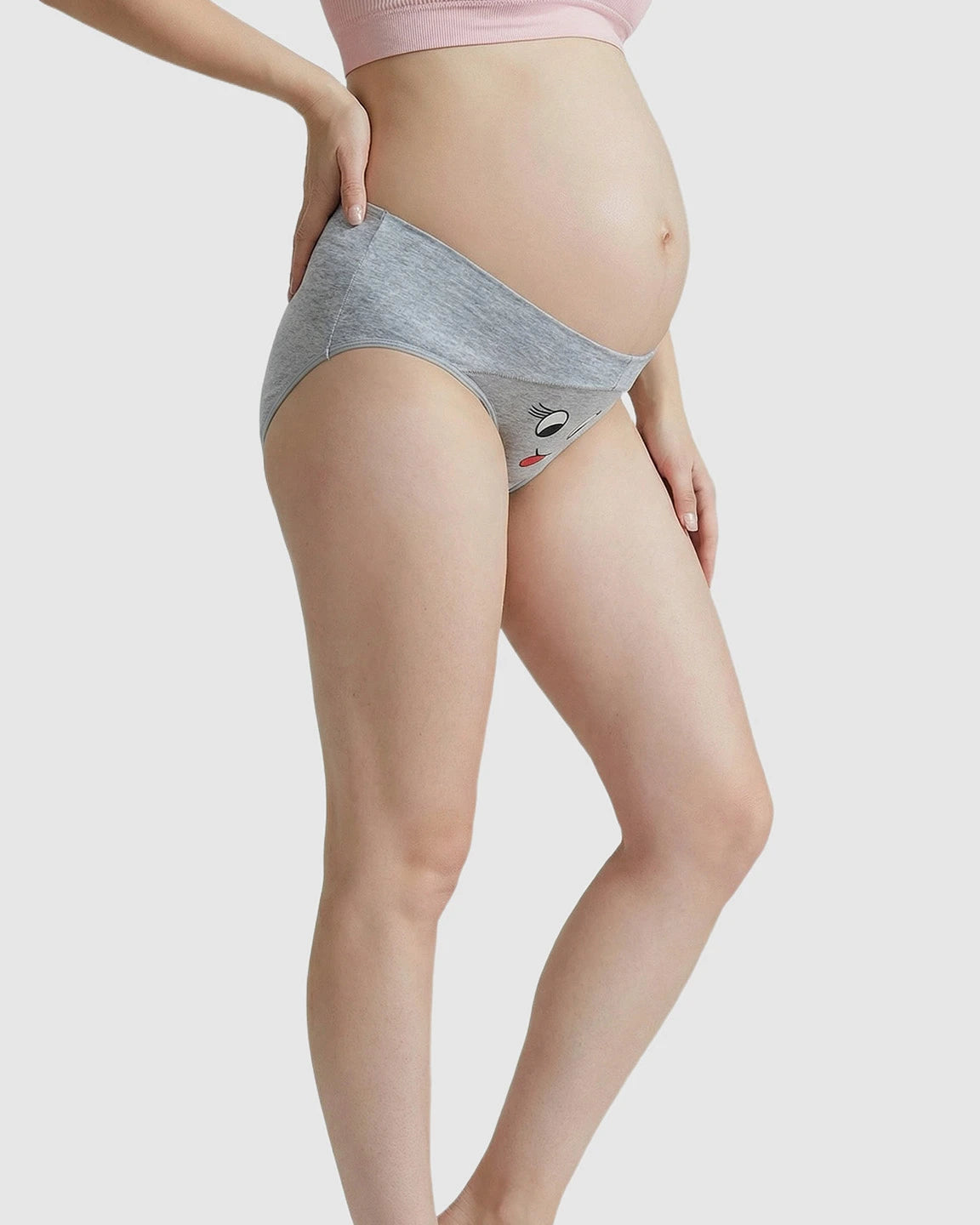 Seamless Mid-Waist Printed Maternity Underwear