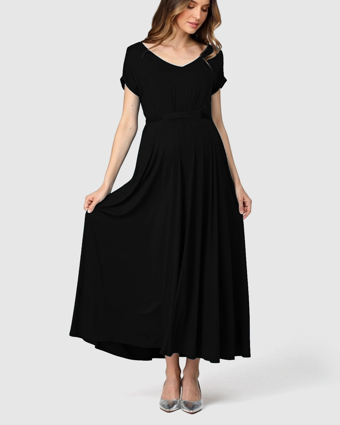Empire Waist Flowy Maternity Maxi Dress