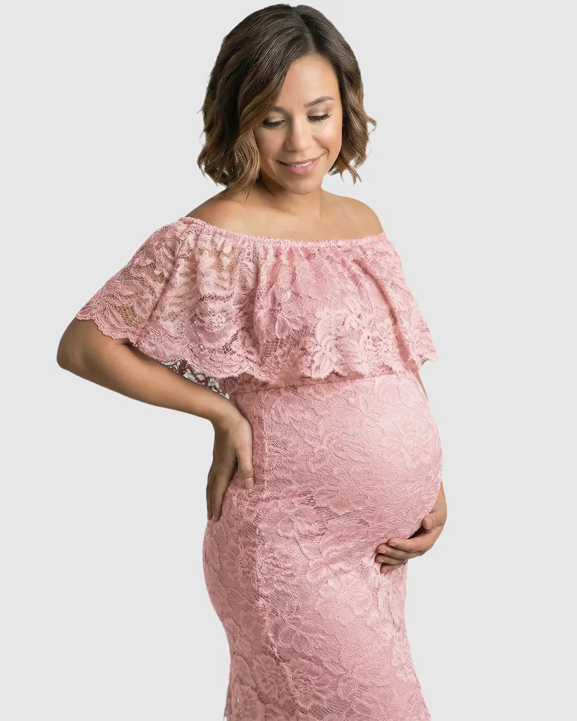 Lace Fitted Mermaid Maternity Gown
