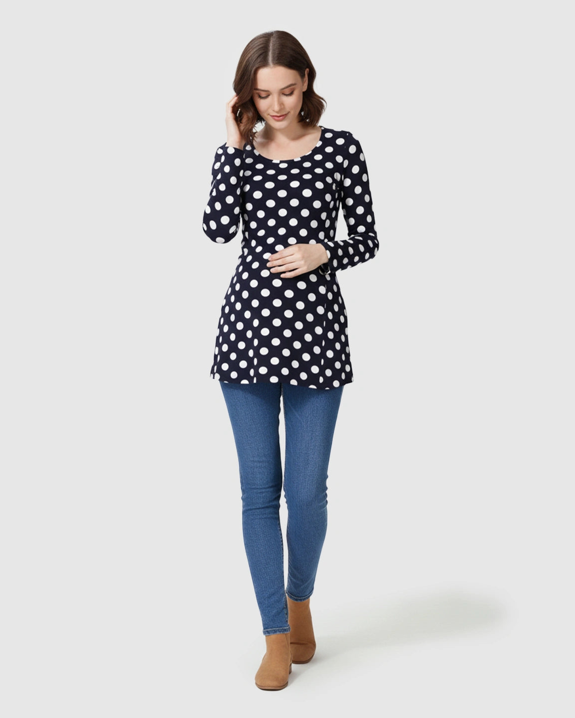 Polka Dot Print Retro Chic Maternity Nursing Top