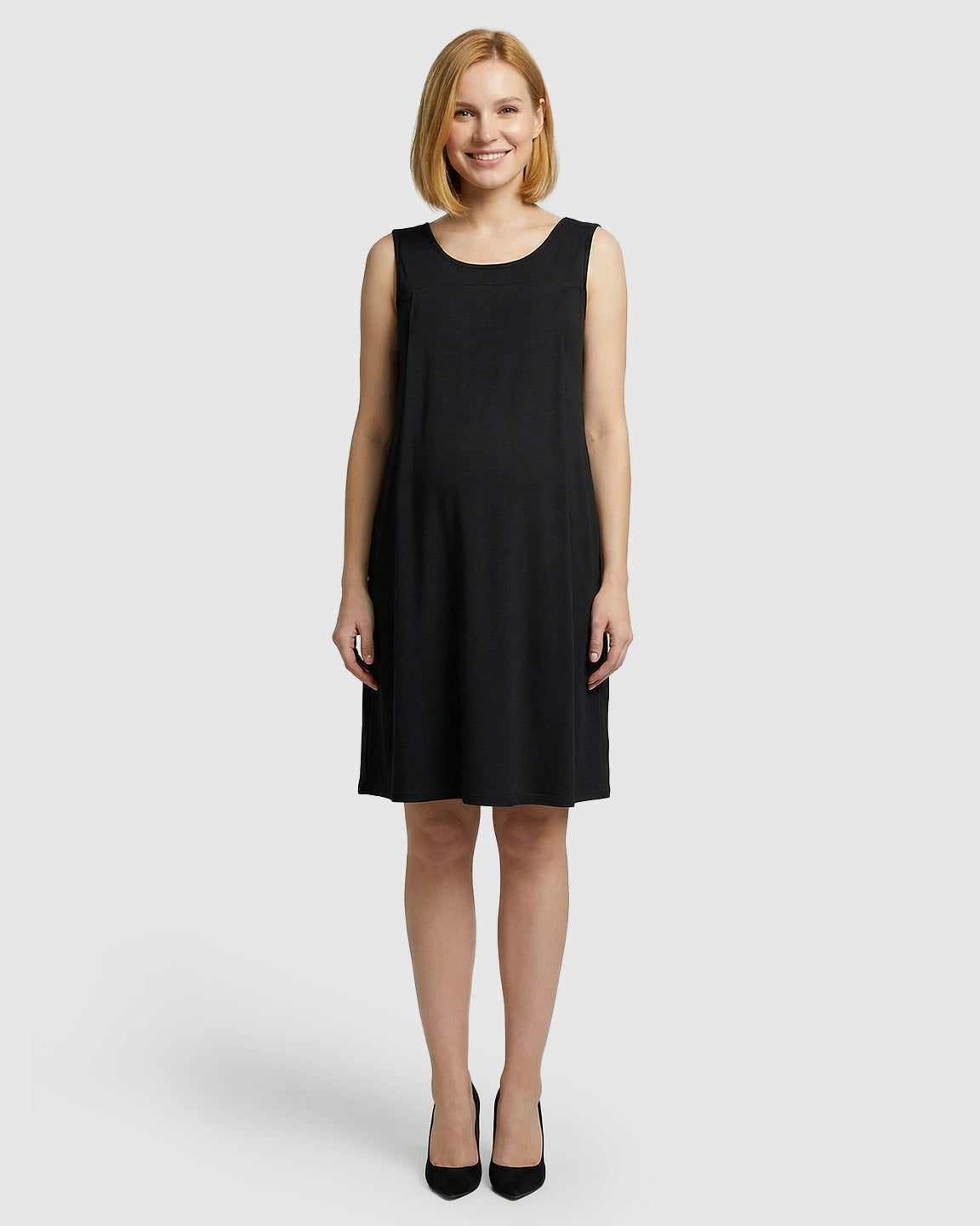 Discreet Nursing Opening Casual Maternity Midi Dress