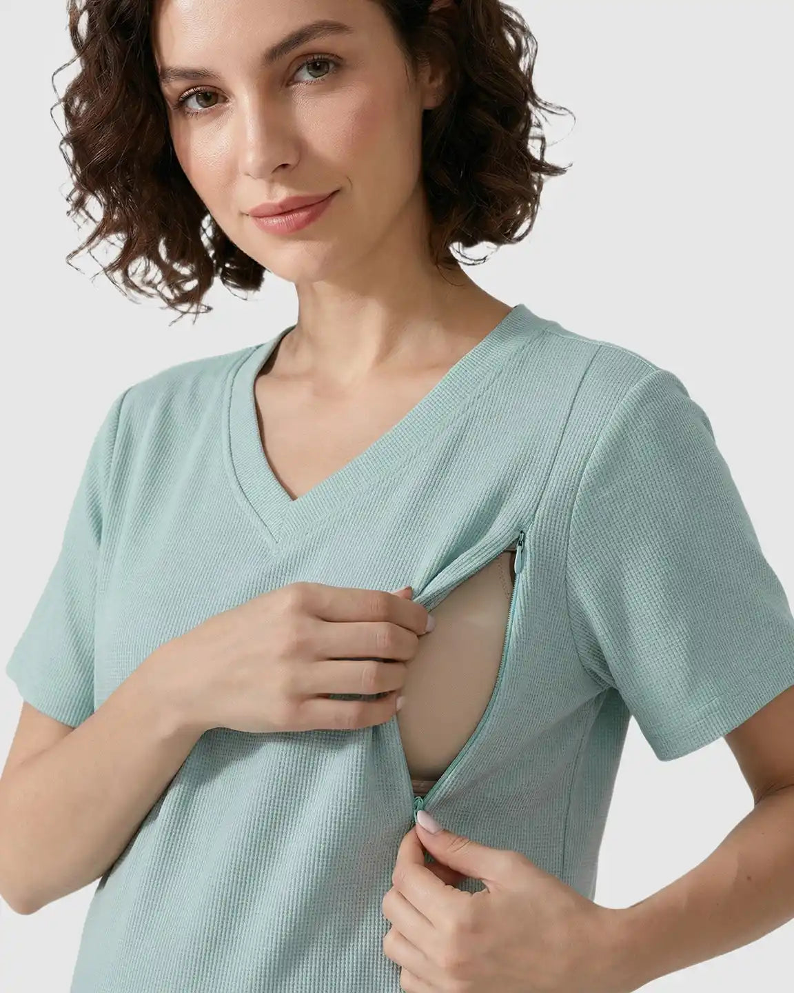 Discreet-Zip Nursing Relaxed Maternity Lounge Set