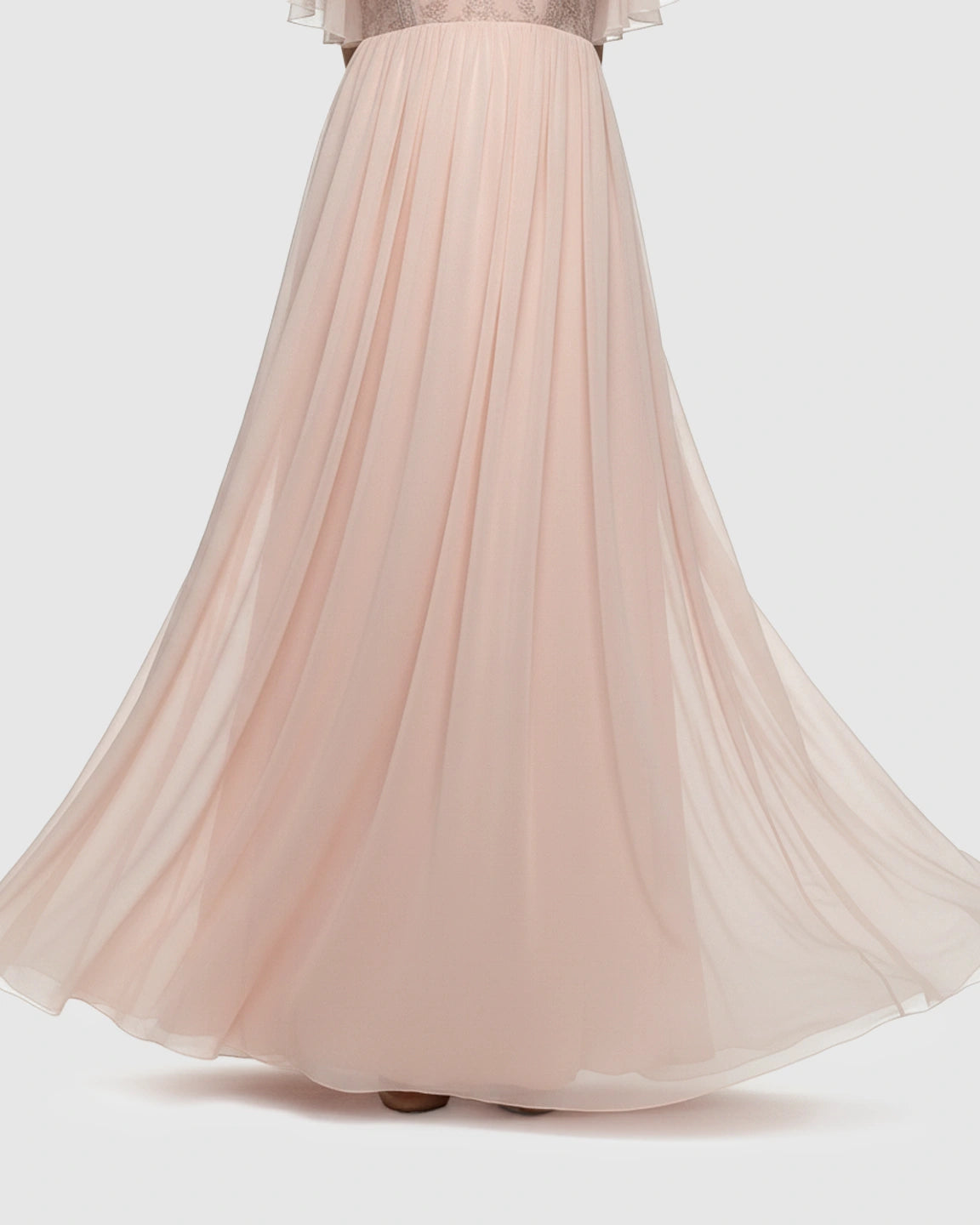 Embroidered Bodice Long Train Maternity Photoshoot Gown