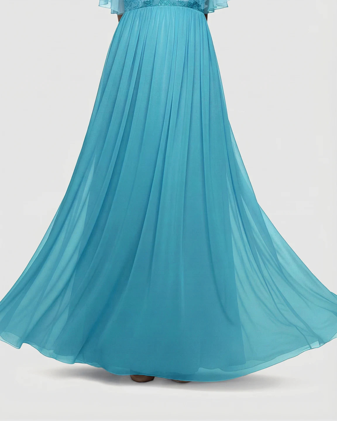 Embroidered Bodice Long Train Maternity Photoshoot Gown