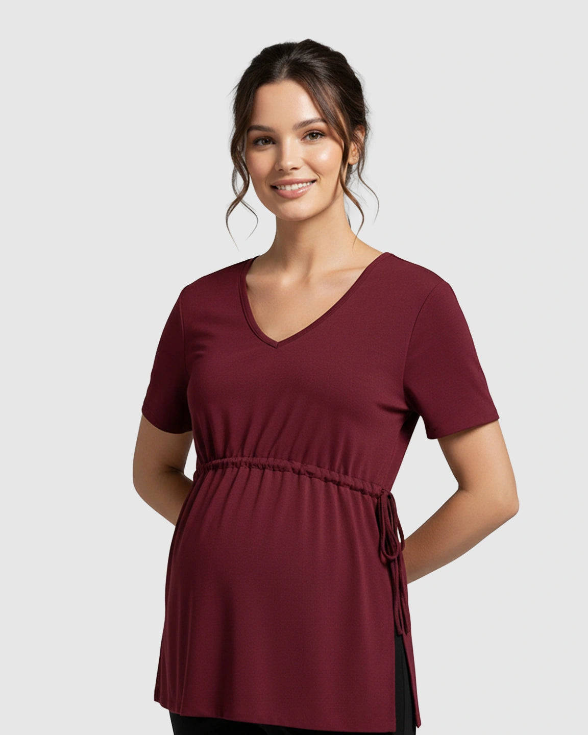 Elastic-Waist Babydoll Maternity Top