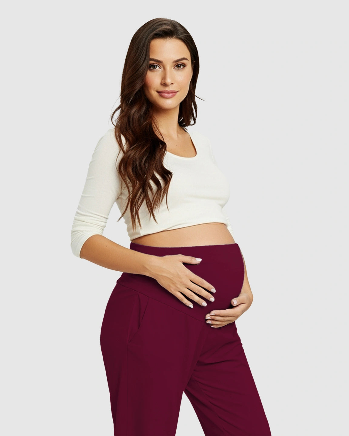 High-Waisted Maternity Capri Pants