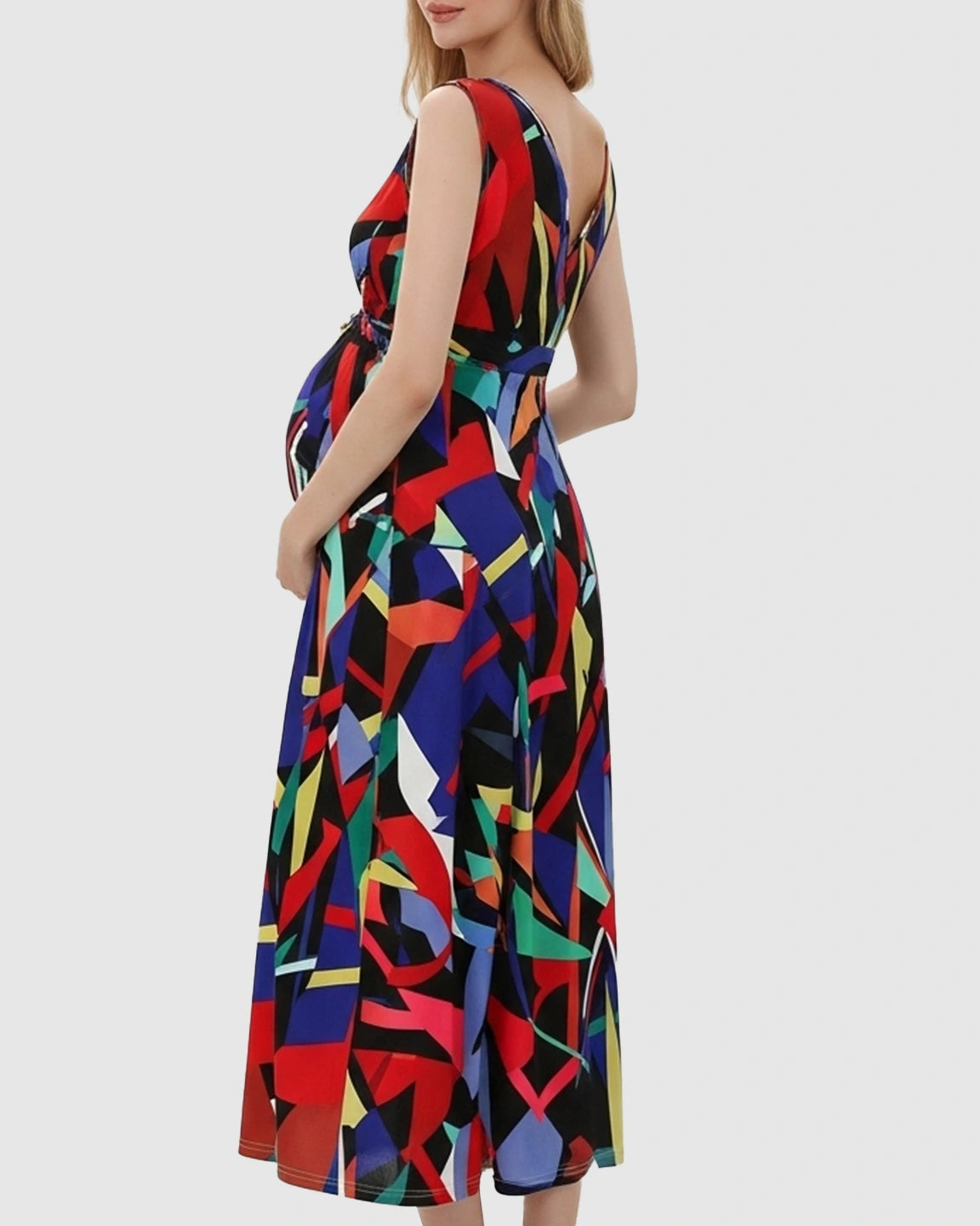 Tie Detail Casual Maternity Maxi Dress