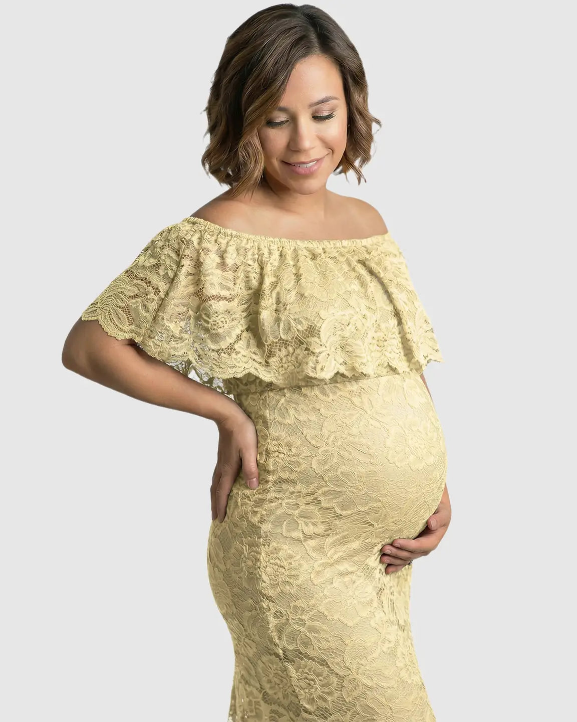 Lace Fitted Mermaid Maternity Gown