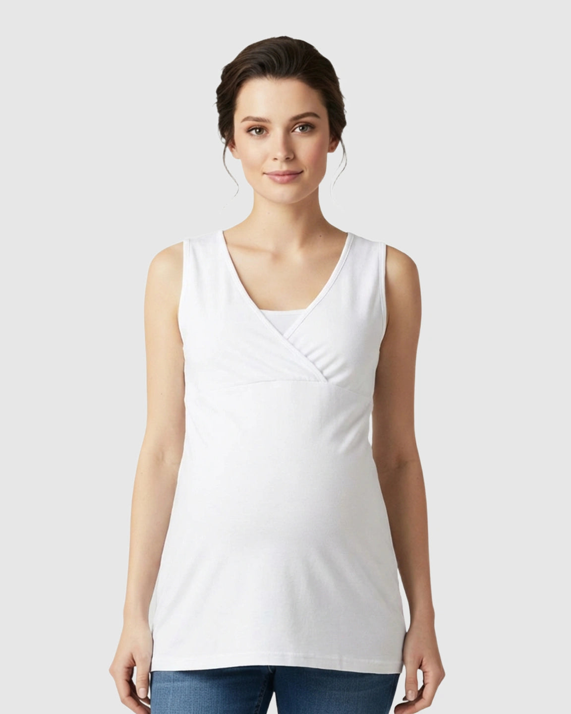 Cross-Front Sleeveless Nursing & Maternity Top
