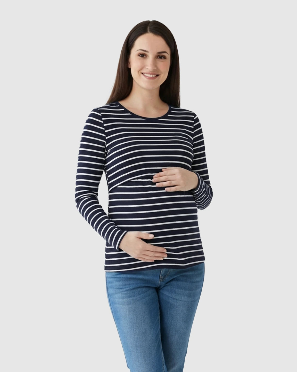 Pull-Up Nursing Opening Scoop Neck Maternity & Nursing Top