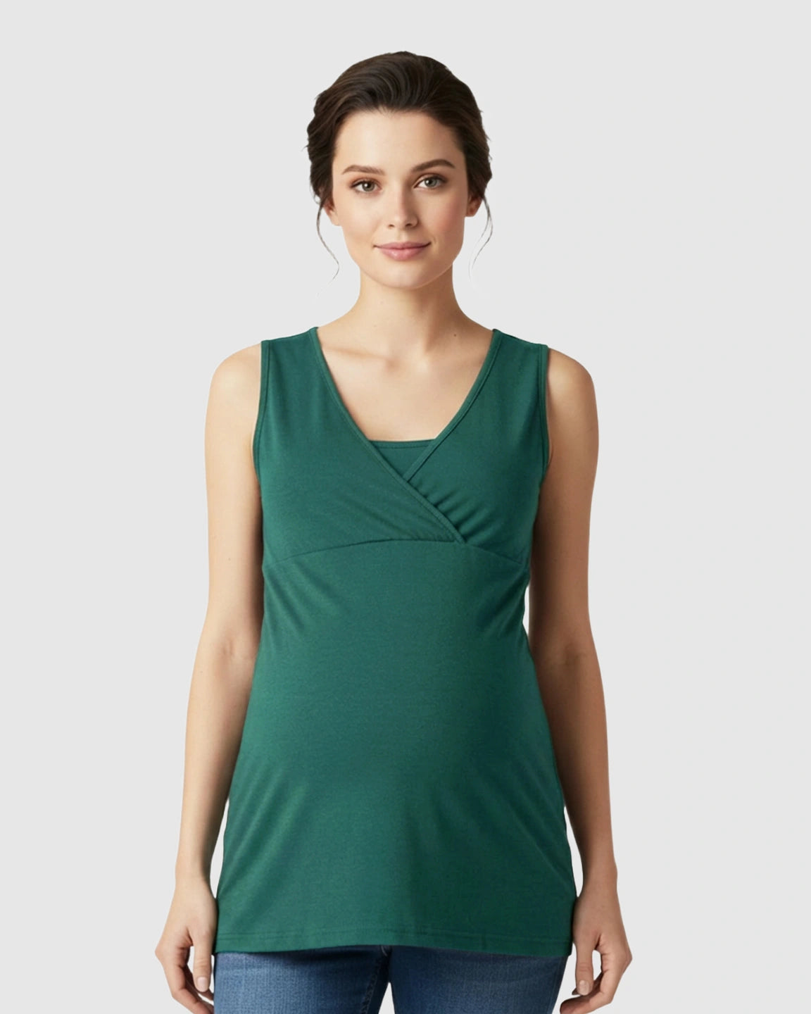 Cross-Front Sleeveless Nursing & Maternity Top