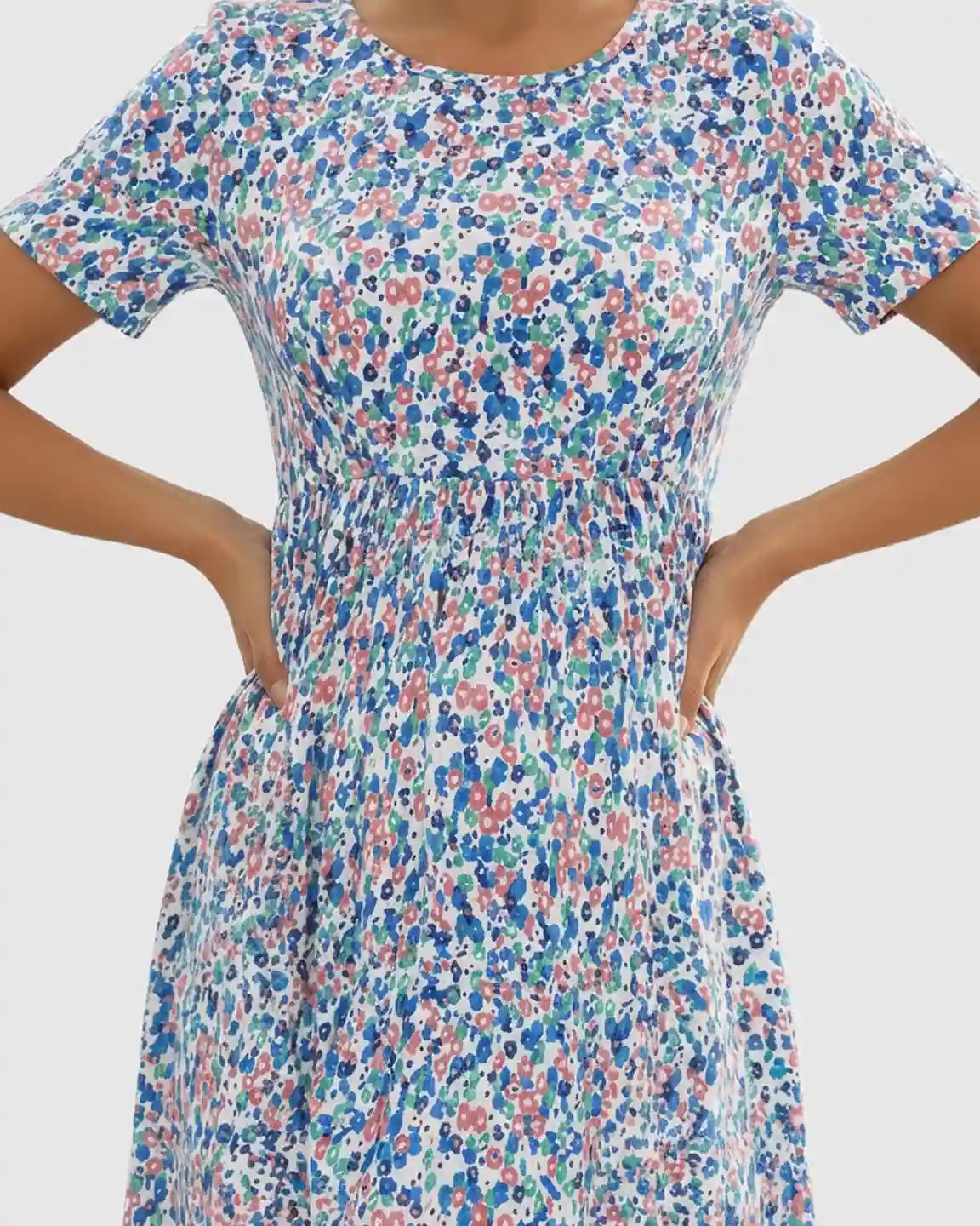 Flowy Floral-Pastoral Style Maternity Maxi Dress