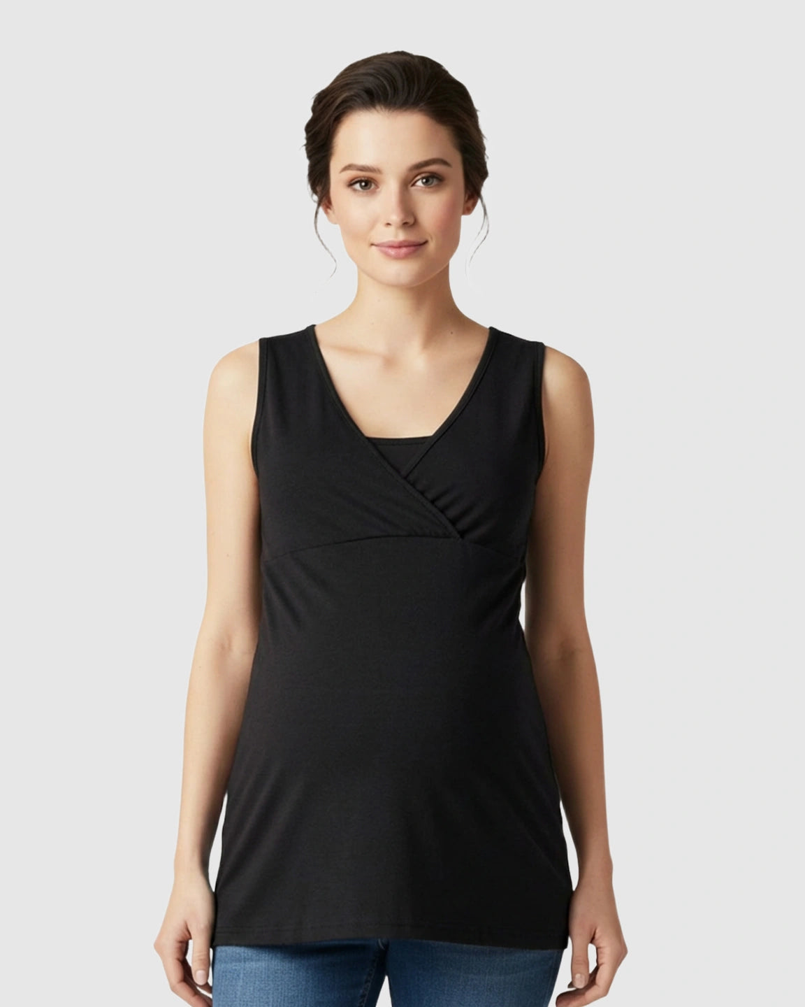 Cross-Front Sleeveless Nursing & Maternity Top