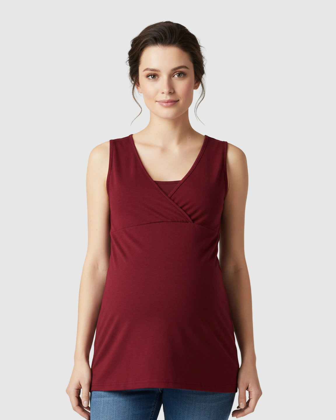 Cross-Front Sleeveless Nursing & Maternity Top