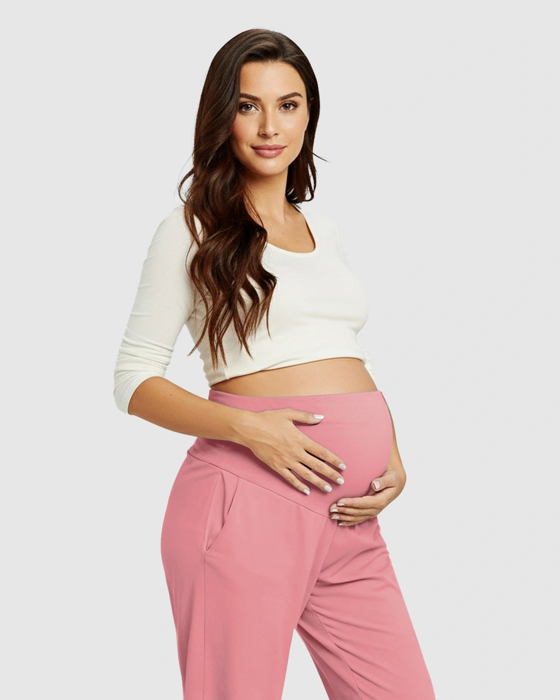 High-Waisted Maternity Capri Pants