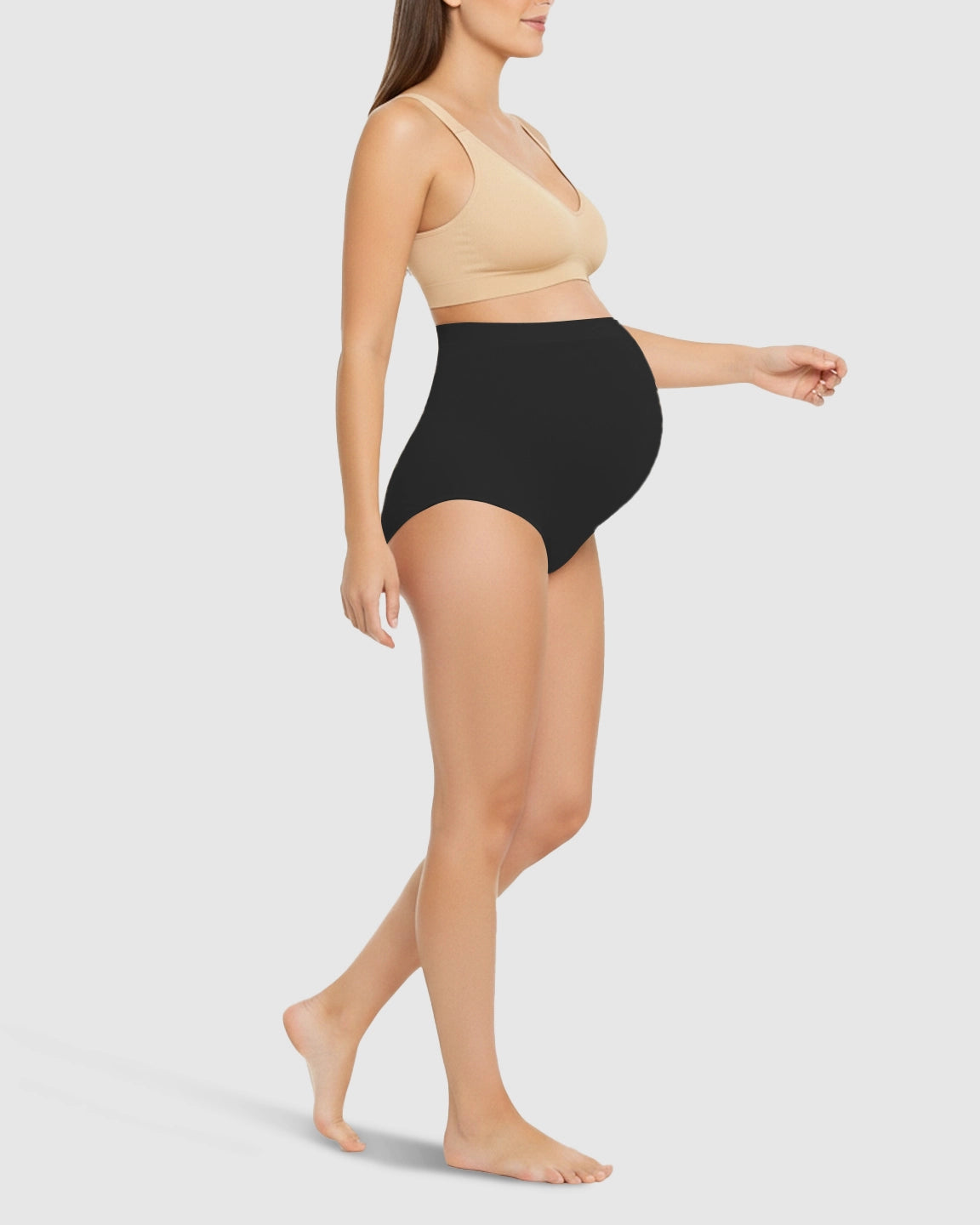 High-Waist Seamless Belly-Support Maternity Underwear