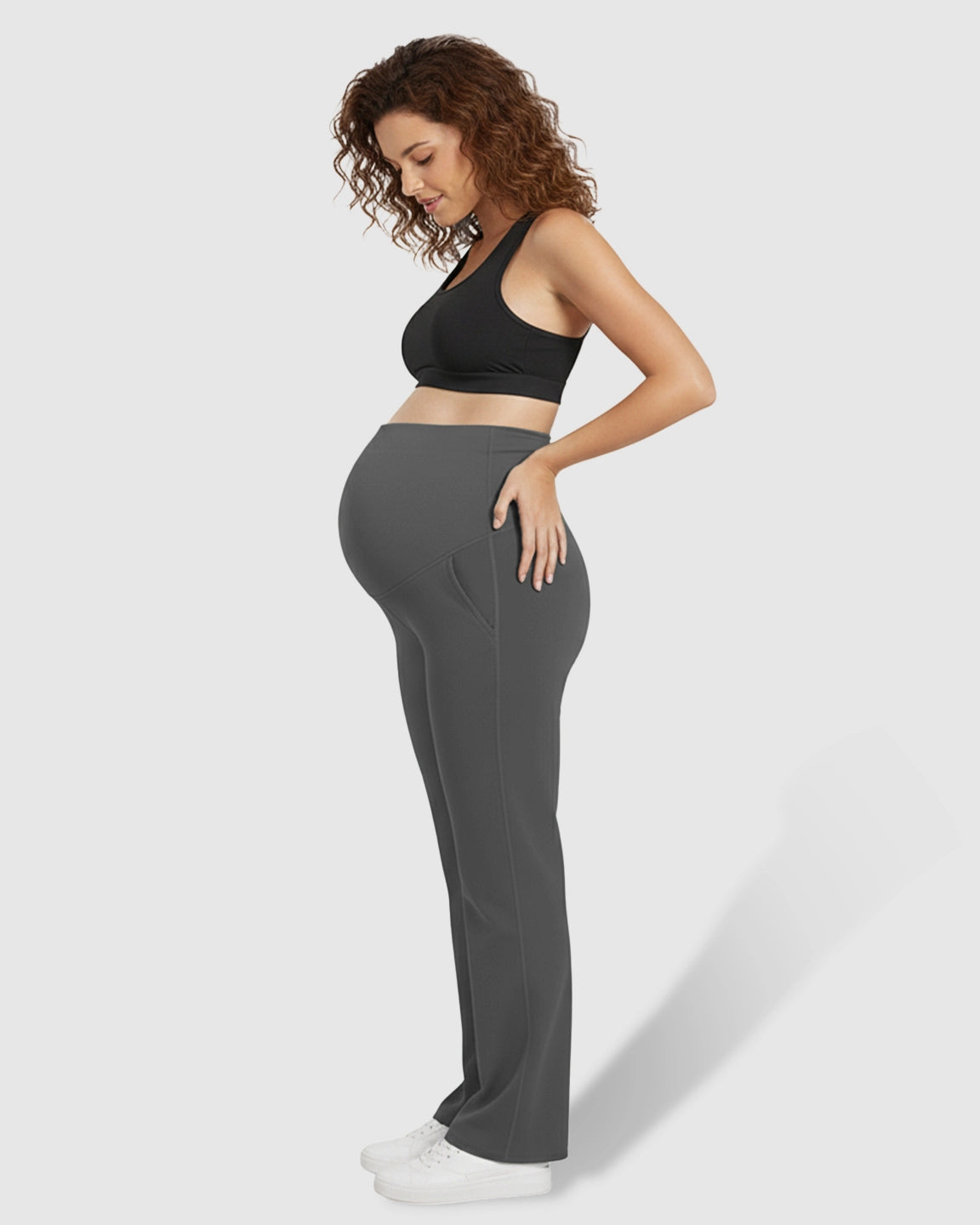 High Elastic Straight Leg Maternity Yoga Pants